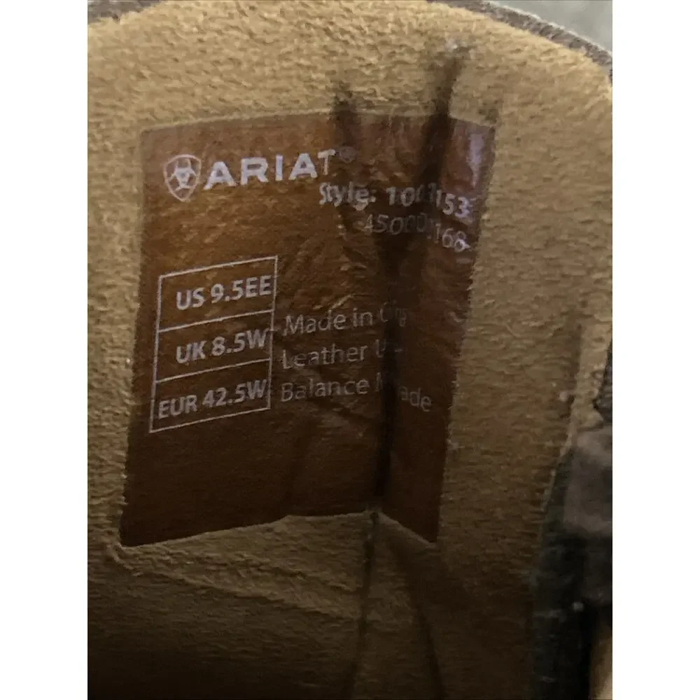ARIAT LOOKOUT Distressed Leather Moc Toe Chukka Boots Men's US 9.5EE Brown